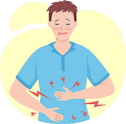 JPG 해외이미지 남자 일러스트 한명 상반신 성인 노란색 고통 찡그림 질병 복통 성인남자한명만 해외일러스트 1 감정 컬러 의학 표정 사람 남자한명만 성인남자만 파일형식 이미지허브