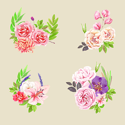 JPG 해외이미지 꽃 잎 일러스트 사람없음 세트 분위기 손그림 감성 엘리먼트 해외일러스트 식물 컨셉 파일형식 이미지허브
