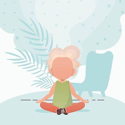 EPS 해외이미지 전신 우먼라이프 여자 어린이 일러스트 요가 휴식 건강 한명 오 편안함 명상 가부좌 소녀한명만 해외일러스트 1 라이프스타일 웰빙 컨셉 사람 앉기 감각 여자한명만 소녀만 파일형식 벡터 이미지허브