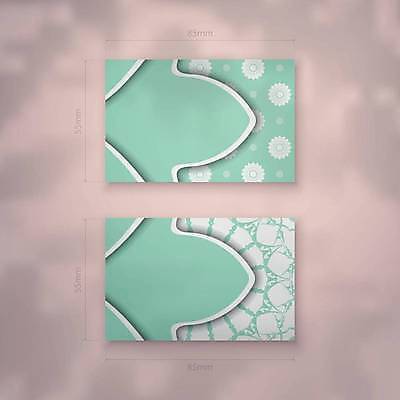 EPS 해외이미지 디자인 백그라운드 패턴 일러스트 명함 사람없음 세트 고급 만다라 민트색 목업 해외일러스트 카드프레임 컬러 컨셉 무늬 프레임 파일형식 벡터 이미지허브