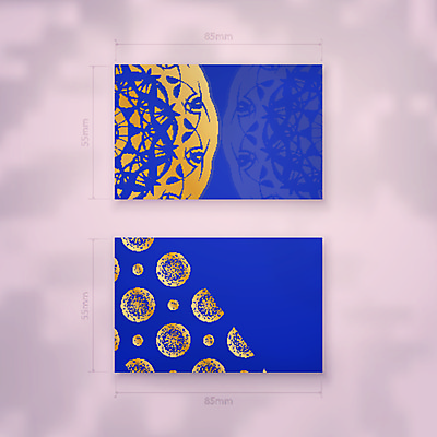 EPS 해외이미지 디자인 백그라운드 패턴 일러스트 명함 사람없음 파란색 세트 금색 고급 만다라 목업 해외일러스트 컬러 컨셉 무늬 파일형식 벡터 이미지허브