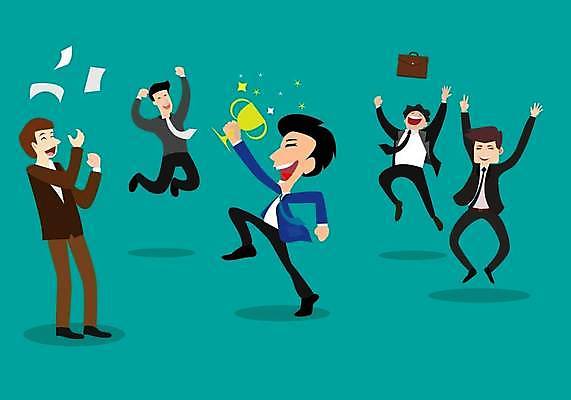 EPS 해외이미지 직업 캐릭터 남자 행복 일러스트 비즈니스 성공 기념 함께함 미소 웃음 사람 컵 파티 점프 기쁨 도전 축하 잡기 우승 비즈니스맨 그룹 플랫 결과 종업원 상패 트로피 동료 흥분 리더 진행 기르기 필승 자극 해외일러스트 일러캐릭터 식기 감정 컨셉 관계 모션 표정 이벤트 최고 직장인 상_우승 돌봄 파일형식 벡터 이미지허브