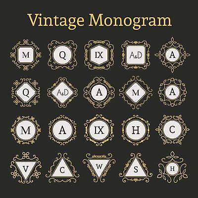 EPS 해외이미지 디자인 일러스트 프레임 사람없음 장식 화려 클래식 고급 우아함 복고 모노그램 해외일러스트 컨셉 파일형식 벡터 이미지허브