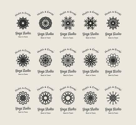 EPS 해외이미지 디자인 일러스트 추상 사람없음 세트 오리엔탈 심볼 만다라 해외일러스트 무늬 파일형식 벡터 이미지허브