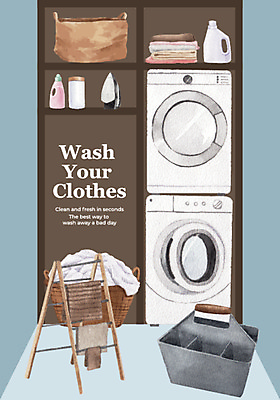 JPG 해외이미지 일러스트 사람없음 수건 세탁기 다리미 빨래바구니 빨랫감 세탁실 세탁용품 해외일러스트 생활용품 위생용품 바구니 가전제품 빨래 파일형식 이미지허브