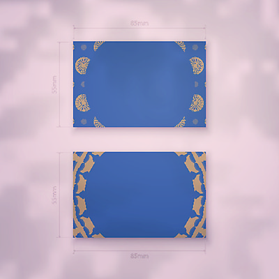 EPS 해외이미지 디자인 백그라운드 패턴 일러스트 명함 사람없음 파란색 세트 금색 고급 만다라 목업 해외일러스트 컬러 컨셉 무늬 파일형식 벡터 이미지허브