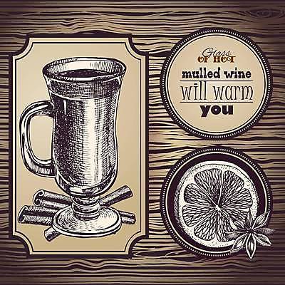 EPS 해외이미지 크리스마스 겨울 오렌지 일러스트 미술 사람없음 컵 시나몬스틱 뱅쇼 팔각회향 해외일러스트 식기 계절 기념일 과일 문화예술 와인 향신료 시나몬 파일형식 벡터 이미지허브