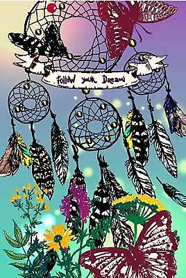 EPS 해외이미지 전통 꽃 나비 일러스트 추상 사람없음 마법 드림캐쳐 스타일 해외일러스트 식물 곤충 무늬 장식 파일형식 벡터 이미지허브