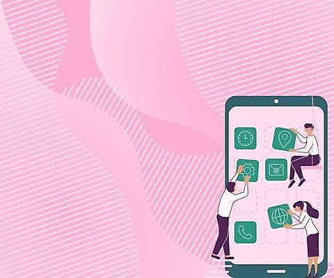 EPS 해외이미지 여자 남자 백그라운드 일러스트 프레임 앉기 성인 스마트폰 성인만 카피스페이스 해외일러스트 모션 사람 핸드폰 스마트기기 공백 파일형식 벡터 이미지허브