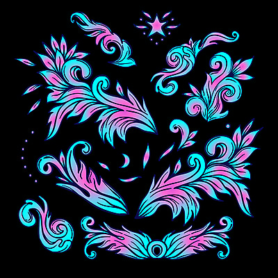 JPG 해외이미지 디자인 백그라운드 일러스트 사람없음 검은색 화려 우아함 해외일러스트 컬러 컨셉 파일형식 이미지허브