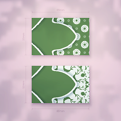 EPS 해외이미지 디자인 백그라운드 패턴 일러스트 명함 사람없음 초록색 세트 고급 만다라 목업 해외일러스트 카드프레임 컬러 컨셉 무늬 프레임 파일형식 벡터 이미지허브