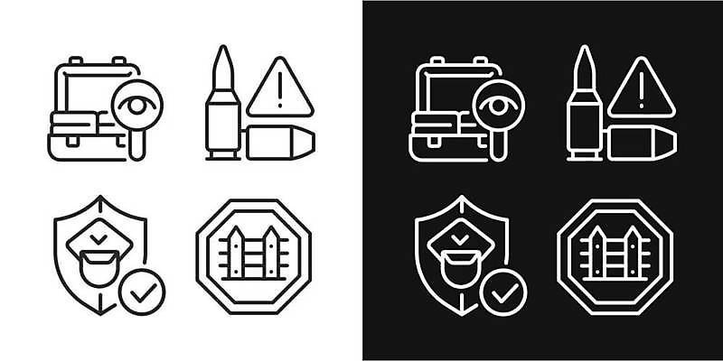 EPS 해외이미지 클립아트 디자인 선 컨셉 일러스트 교통시설 미술 안전 빛 세트 픽토그램 스크린 검은색 웹 어둠 시험 흰색 플랫 보호 야간 수집 심볼 사인 그림 예방 보안 심플 윤곽 팩 고립 수입 수하물 얇은 제어 테마 항목 방식 세관 국경 해외일러스트 자연요소 교육 컬러 교통 인터넷 문화예술 화장품 시설 파일형식 벡터 관세청 뷰티 이미지허브