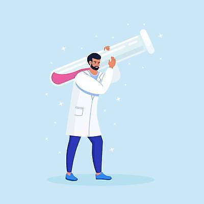 EPS 해외이미지 전신 남자 하늘색 일러스트 의학 건강 한명 서기 들기 성인 반짝임 건강관리 의사 연구원 시험관 성인남자한명만 신약개발 해외일러스트 직업 1 모션 실험기구 관리 사람 파란색 의료진 개발 남자한명만 성인남자만 파일형식 벡터 신약_의학 이미지허브