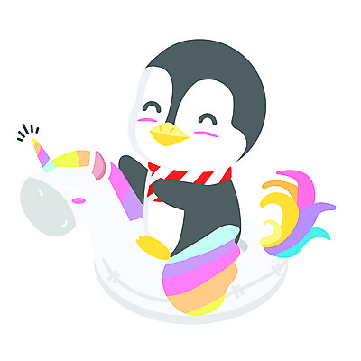 JPG 해외이미지 한마리 웃음 앉기 사람없음 귀여움 기쁨 즐거움 펭귄 튜브 펭귄캐릭터 유니콘 해외일러스트 1 감정 동물캐릭터 컨셉 모션 조류 표정 파일형식 이미지허브