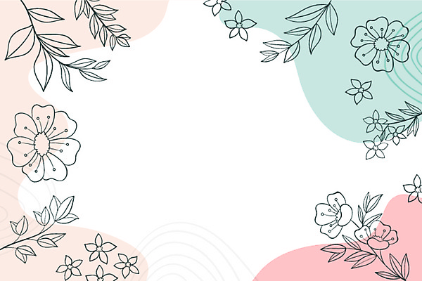 JPG 해외이미지 꽃 잎 곡선 일러스트 사람없음 라인아트 얼룩무늬 꽃프레임 해외일러스트 식물 선 무늬 프레임 파일형식 이미지허브