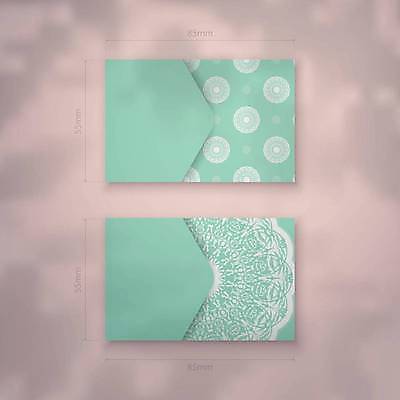 EPS 해외이미지 디자인 백그라운드 패턴 일러스트 명함 사람없음 세트 고급 만다라 민트색 목업 해외일러스트 카드프레임 컬러 컨셉 무늬 프레임 파일형식 벡터 이미지허브