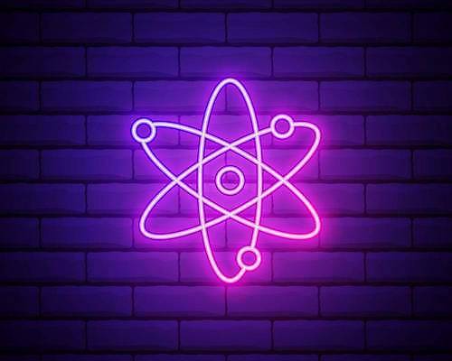 EPS 해외이미지 벽 일러스트 사람없음 빛 보라색 네온 원자 원자구조 네온아트 해외일러스트 컬러 파일형식 벡터 이미지허브