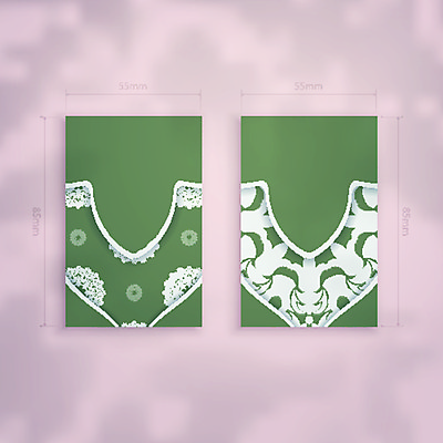 EPS 해외이미지 디자인 백그라운드 패턴 일러스트 명함 사람없음 초록색 세트 고급 만다라 목업 해외일러스트 컬러 컨셉 무늬 파일형식 벡터 이미지허브