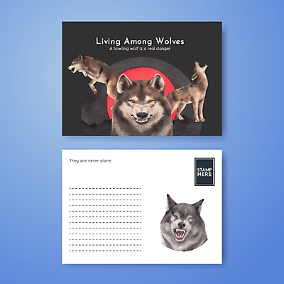 JPG 해외이미지 디자인 여러마리 일러스트 사람없음 점프 검은색 엽서 늑대 포효 해외일러스트 컬러 다수 포유류 모션 외침 편지 파일형식 이미지허브