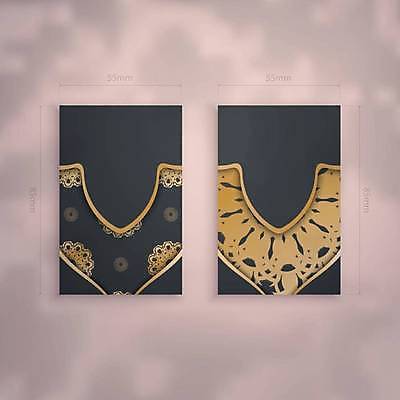 EPS 해외이미지 디자인 백그라운드 패턴 일러스트 명함 사람없음 세트 검은색 금색 고급 만다라 목업 해외일러스트 카드프레임 컬러 컨셉 무늬 프레임 파일형식 벡터 이미지허브