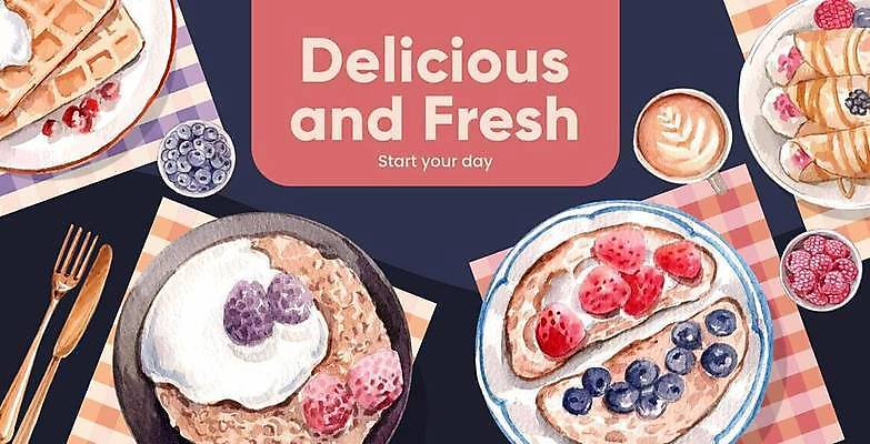 EPS 해외이미지 포스터 커피 포크 일러스트 디저트 사람없음 카페 나이프 남색 메뉴판 와플 팬케이크 라떼 테이블매트 해외일러스트 식기 음료 음식 컬러 케이크 상점 식탁보 칼 파일형식 벡터 이미지허브