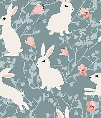 EPS 해외이미지 동물 꽃 종교 분홍색 잎 꽃무늬 패턴 일러스트 휴가 부활절 초록색 봄 회색 흰색 나뭇가지 토끼 관목 심플 터키석 해외일러스트 나무 식물 계절 기념일 컬러 무늬 포유류 반려동물 보석 파일형식 벡터 이미지허브