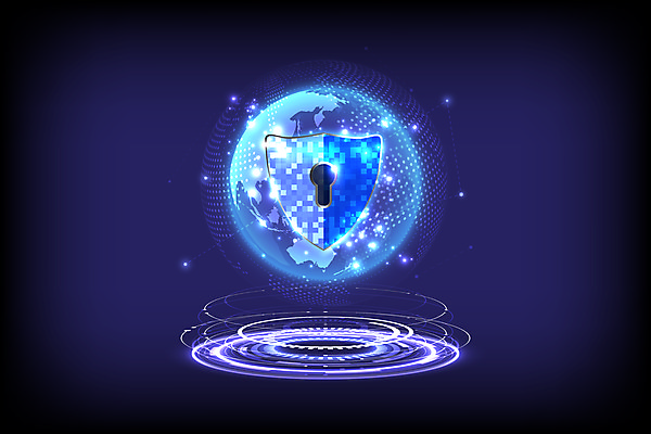 JPG 해외이미지 백그라운드 일러스트 미래 자물쇠 사람없음 반짝임 디지털 원형 보호 사이버 보안 개인정보 방패모양 홀로그램 해외일러스트 모양 도형 컨셉 모션 안전 정보 방패 파일형식 이미지허브