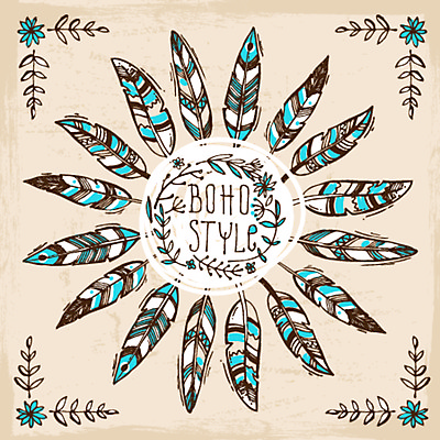 JPG 해외이미지 디자인 일러스트 사람없음 장식 스케치 깃털 엘리먼트 스타일 해외일러스트 미술 파일형식 이미지허브