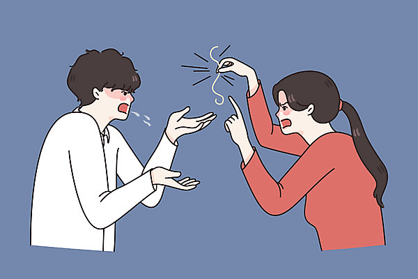 JPG 해외이미지 커플 여자 남자 일러스트 남편 들기 성인 두명 손들기 외침 분노 가리킴 아내 싸움 문제 의심 말다툼 트러블 성인만 해외일러스트 감정 관계 모션 사람 손짓 소리 파일형식 이미지허브