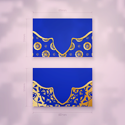 EPS 해외이미지 디자인 백그라운드 패턴 일러스트 명함 사람없음 파란색 세트 금색 고급 만다라 목업 해외일러스트 컬러 컨셉 무늬 파일형식 벡터 이미지허브