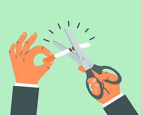 JPG 해외이미지 손 일러스트 담배 건강 들기 신체부위 연두색 건강관리 자르기 금연 담배꽁초 해외일러스트 캠페인 모션 관리 사람 초록색 사회이슈 파일형식 이미지허브