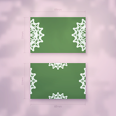 EPS 해외이미지 디자인 백그라운드 패턴 일러스트 명함 사람없음 초록색 세트 고급 만다라 목업 해외일러스트 카드프레임 컬러 컨셉 무늬 프레임 파일형식 벡터 이미지허브