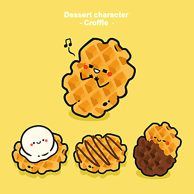 캐릭터 음표 일러스트 아이스크림 디저트 사람없음 귀여움 초콜릿 시럽 초코맛 크로플 월간캐릭터 디저트캐릭터 일러캐릭터 AI파일 기호 음악 음식 컨셉 맛 파일형식 벡터