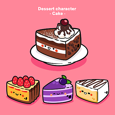 캐릭터 일러스트 디저트 사람없음 귀여움 케이크 조각케이크 블루베리 초코케이크 치즈케이크 딸기타르트 월간캐릭터 디저트캐릭터 일러캐릭터 AI파일 음식 컨셉 과일 타르트 파일형식 벡터