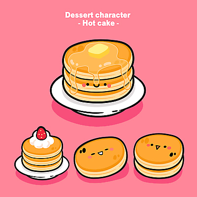 캐릭터 접시 일러스트 딸기 디저트 사람없음 쌓기 귀여움 생크림 시럽 버터 팬케이크 월간캐릭터 디저트캐릭터 일러캐릭터 AI파일 식기 음식 컨셉 과일 모션 케이크 크림 파일형식 벡터