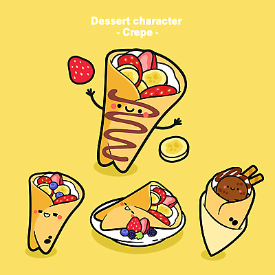 캐릭터 접시 일러스트 딸기 팔벌리기 아이스크림 디저트 바나나 사람없음 귀여움 블루베리 초코맛 크레페 월간캐릭터 디저트캐릭터 일러캐릭터 AI파일 식기 음식 컨셉 과일 모션 초콜릿 맛 파일형식 벡터