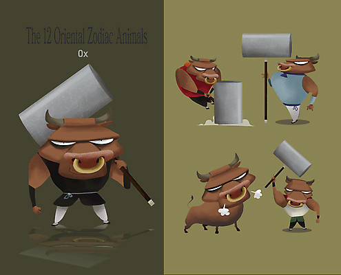 캐릭터 무기 동물캐릭터 여러마리 일러스트 들기 사람없음 초록색 십이지신 소띠 운세 무도 소 망치 황소 십이지신캐릭터 찍기 코뚜레 월간캐릭터 일러캐릭터 AI파일 동물 스포츠 컬러 다수 포유류 모션 공구 고리 파일형식 벡터