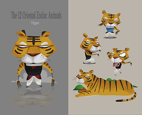 캐릭터 무기 엎드리기 동물캐릭터 포즈 여러마리 일러스트 사람없음 손들기 회색 십이지신 운세 무도 풀 호랑이띠 호랑이 연기 십이지신캐릭터 발톱 포효 월간캐릭터 일러캐릭터 AI파일 식물 동물 스포츠 컬러 다수 포유류 모션 발 외침 파일형식 벡터