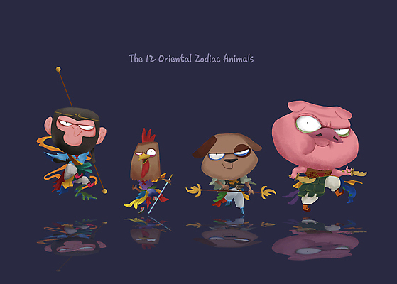 캐릭터 무기 동물캐릭터 포즈 여러마리 일러스트 들기 사람없음 파란색 십이지신 원숭이띠 원숭이 운세 무도 닭띠 닭 돼지띠 돼지 개 개띠 십이지신캐릭터 갑옷 월간캐릭터 일러캐릭터 AI파일 동물 스포츠 컬러 다수 포유류 모션 조류 보호장비 파일형식 벡터