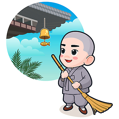 전신 구름 남자 잎 불교 일러스트 하늘 한명 서기 들기 성인 올려보기 승려 빗자루 승복 마당쓸기 지붕처마 처마끝 풍경종 성인남자한명만 월간캐릭터 불교캐릭터 일러캐릭터 AI파일 자연요소 식물 캐릭터 1 종교 모션 지붕 사람 종 성직자 청소도구 처마 남자한명만 성인남자만 파일형식 벡터