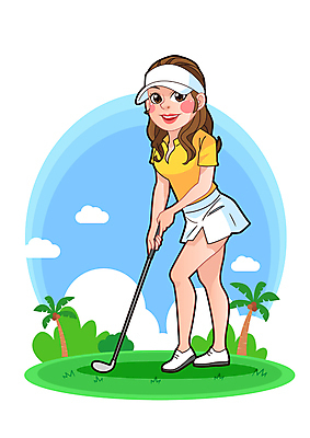 전신 구름 여자 골프 일러스트 골프장 필드 한명 서기 성인 야자수 골프채 잡기 골퍼 골프웨어 준비자세 썬캡 성인여자한명만 골프캐릭터 월간캐릭터 일러캐릭터 AI파일 자연요소 나무 캐릭터 모자_잡화 1 옷 포즈 스포츠시설 모션 운동선수 골프용품 사람 구기 준비 여자한명만 성인여자만 파일형식 벡터