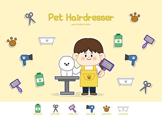 전신 한마리 남자 반려견 일러스트 탁자 욕조 직업캐릭터 한명 서기 들기 성인 노란색 앞치마 강아지 드라이어 애견용품 개발자국 미용가위 애견미용 애견미용사 애견빗 성인남자한명만 애견샴푸 월간캐릭터 일러캐릭터 반려용품 AI파일 직업 캐릭터 1 컬러 가구 모션 가위_도구 사람 반려동물 뷰티 미용용품 개 발자국 미용사 오브젝트 남자한명만 성인남자만 파일형식 벡터