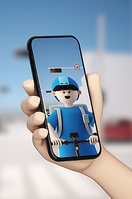 PSD 편집 편집이미지 손 남자 도로 3D캐릭터 직업캐릭터 한명 들기 상반신 성인 신체부위 스마트폰 3D 운송업 표지판 배달원 승차 헬멧 신호등 배송 디지털합성 확인 아르바이트 배달원가방 스마트워치 성인남자한명만 편집소스 전동퀵보드 월간캐릭터 제이크 편집3D 직업 캐릭터 1 산업 길 육상교통 교통시설 모션 알림판 사람 핸드폰 스마트기기 보호장비 퀵보드 웨어러블 남자한명만 성인남자만 파일형식