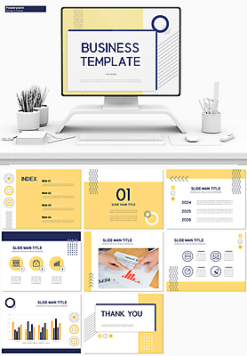 템플릿 손 비즈니스 회의 그래프 신체부위 세트 노란색 흰색 가리킴 업무 남색 PPT 프레젠테이션 문서템플릿 문서 애니형PPT 9P 이미지템플릿 컬러 사람 손짓 작업 파일형식