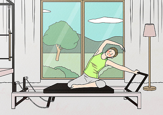 전신 PSD 나무 구름 여자 일러스트 창문 산 한명 앉기 성인 운동복 운동 건강관리 스탠드 잡기 커튼 필라테스 성인여자한명만 기구필라테스 필라테스기구 국내일러스트 자연요소 식물 1 옷 모션 조명 건강 관리 사람 운동기구 여자한명만 성인여자만 파일형식