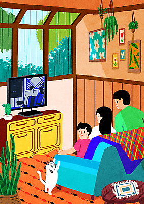 PSD 한마리 응시 여자 남자 화분 아들 어린이 액자 일러스트 창문 가족 엄마 휴식 앉기 소년 상반신 성인 세명 소파 텔레비전 고양이 아빠 드라마 티비시청 반려묘 국내일러스트 1 시선 컨셉 의자 포유류 관계 모션 사람 전자제품 반려동물 시청_보고들음 파일형식