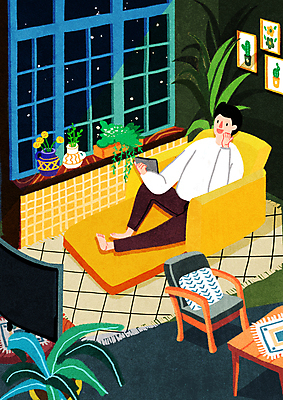 전신 PSD 남자 화분 액자 의자 일러스트 창문 탁자 휴식 한명 들기 앉기 성인 스마트폰 소파 텔레비전 턱괴기 카펫 리모컨 창가 티비시청 성인남자한명만 국내일러스트 1 가구 컨셉 모션 사람 전자제품 핸드폰 스마트기기 시청_보고들음 남자한명만 성인남자만 파일형식