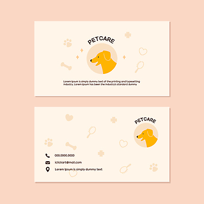 반려견 두마리 일러스트 비즈니스 명함 타이포그라피 사람없음 하트 강아지 애견용품 개발자국 개뼈다귀 베이지색 십자모양 애견빗 애견샵 애완동물가게 가로명함 국내일러스트 반려용품 AI파일 모양 문자 컬러 2 반려동물 상점 개 발자국 오브젝트 십자 애견간식 파일형식 벡터