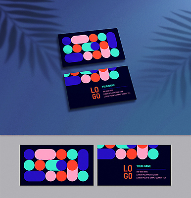 패턴 일러스트 비즈니스 명함 타이포그라피 사람없음 컬러풀 검은색 원형 기하학 목업 가로명함 국내일러스트 AI파일 도형 문자 컬러 무늬 파일형식 벡터