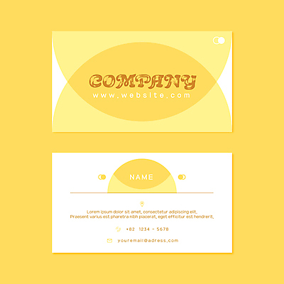 디자인 일러스트 비즈니스 명함 타이포그라피 사람없음 노란색 아치 심플 겹침 그라데이션 가로명함 국내일러스트 AI파일 문자 컬러 파일형식 벡터